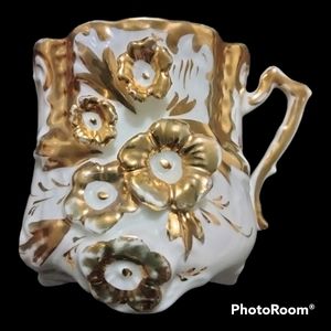 Vintage Teacup with Accent Gold Accent Flowers